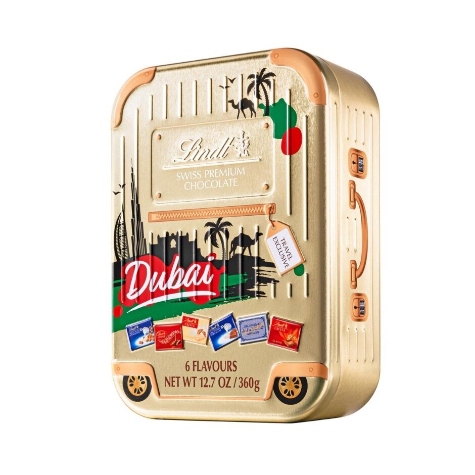 Lindt Assorted Napolitains Tin Suitcase Dubai Edition 360g
